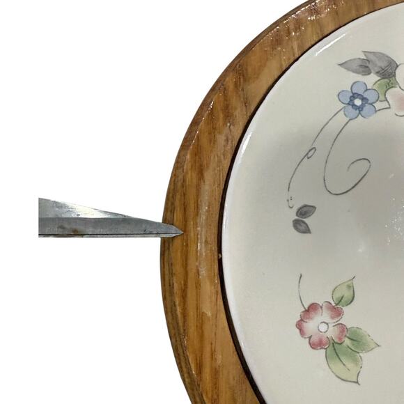 Pfaltzgraff Tea Rose Cheese Cracker Cloche Glass Dome Lid 90s Country Kitchen - Picture 12 of 13